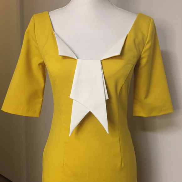 Glamour Bunny Yellow Jacky Pencil Dress XS - Picture 4 of 16